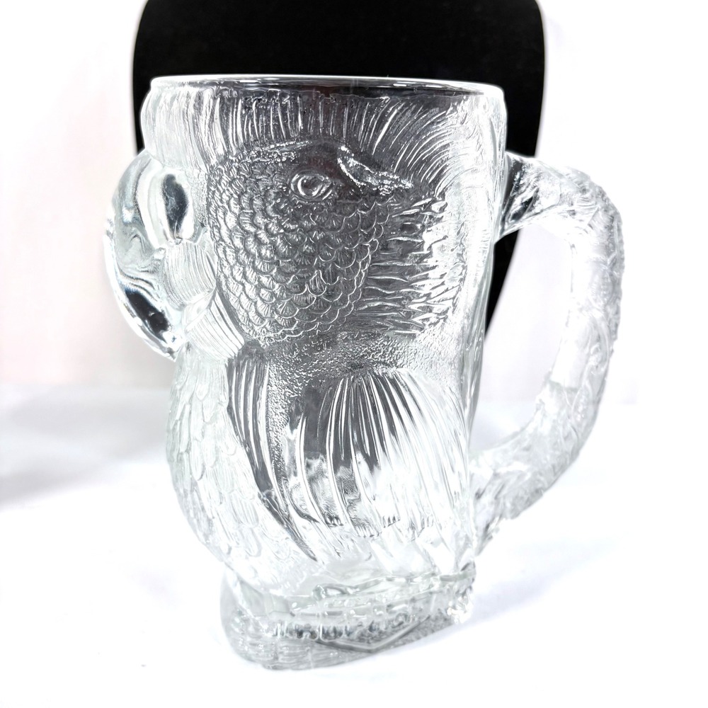 Luminarc Glass Mug Clear Tropicana Casino Las Vegas Parrot Vintage set of 2